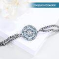wholesale 925 Sterling Silver Compass Charm Bracelet with Chain - Adjustable Size s for Women-0-19