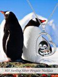 wholesale 925 Sterling Silver Penguin Heart-Shaped Pendant Necklace for Women-0-5