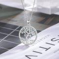 wholesale 925 Sterling Silver Green Crystal Tree of Life Charm Pendant Necklace for Women Girl's Mother Day Gifts-0-3