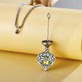 wholesale 925 Sterling Silver Yellow Citrine Heart Dragonfly Cremation Pendant Necklace for Ashes Memorial s for Women-0-3