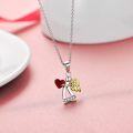 wholesale Sterling Silver Crystal Guardian Angel Necklace Women s Birthday Jewelry Gift-0-1