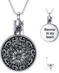 wholesale TOUPOP Oxidation Sunflower Urn Necklace For Ashes Cremation Jewelry For Ashes Memorial Jewelry Gift For Gilrs Women W/funnel Filler -0-1
