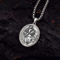 wholesale 925 Sterling Silver Saint Christopher Pendant with Angel and Child Design on an Adjustable Length Chain - Perfect for Men & Women (Length: 68cm)-0-3