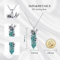 wholesale 925 Sterling Silver Turquoise Flower Vine Hummingbird Pendant Necklaces Gifts for Women and Mom-0-5