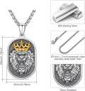 wholesale 925 Sterling Silver Crowned Lion Head Pendant Necklace for Men & Women - Animal -0-5