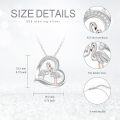 wholesale 925 Sterling Silver Flamingos in Heart Shape Pendant Necklace-0-4