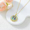 wholesale Gold 925 Sterling Silver Round Cross Dove Star David Hamsa Hand Religious Pendant Necklace with Abalone Shell Inlay-0-2