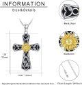 wholesale 925 Sterling Silver Sunflower Cross Necklace for Women Men Catholic Religious s 47cm Chain Length-0-3