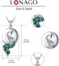 wholesale 925 Sterling Silver Moon Crystal Peacock Memorial Keepsake Necklace for Ashes-0-5