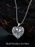 wholesale TOUPOP Skull Necklace S925 Sterling Silver Skeleton Lover Necklace Skeleton Skull Gothic Jewelry -0-3