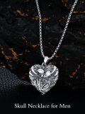 TOUPOP Sterling Silver S925 Skull Skeleton Lover Gothic Necklace-0-3