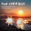 wholesale 925 Sterling Silver Opal Sun Stud Earrings Celestial s for Women-0-5