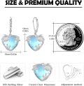 wholesale 925 Sterling Silver Heart-Shaped Turtle & Coral Blue Moonstone Drop Earrings for Women Gift Idea-0-5