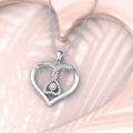 wholesale 925 Sterling Silver Infinity Double Heart Pendant with Cubic Zirconia Necklaces for Women s-0-3