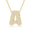 TOUPOP 14K Gold Bubble Letter Initial Pendant Necklace-0-0