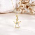wholesale 14K Gold Angel Heart Opal Pendant Necklace for Women Mom Lovers Gift-0-2