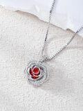 wholesale  Sterling Silver 12 Birthstone Rose Pendant Necklace Mother s Day Gift -0-3