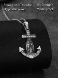 wholesale 925 Sterling Silver Anchor & Virgin Mary Pendant Necklace for Women Catholic s-0-1