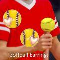 wholesale 925 Sterling Silver Baseball Heart Stud Earrings Sports Gift for Women & Men-0-4