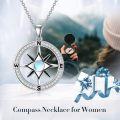 wholesale TOUPOP Compass Necklace For Women 925 Sterling Silver Compass Moonstone Pendant Necklaces Jewelry Gifts For Women Lover Birthday Christmas -0-1
