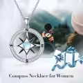 TOUPOP Sterling Silver Moonstone Compass Pendant Necklace for Women-0-1
