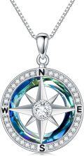 wholesale 925 Sterling Silver Blue Crystal Celtic Knot Compass Pendant Necklace-0-0