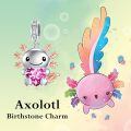 wholesale 925 Sterling Silver Rose Gold Plated Axolotl Pink Heart Zirconia Dangle Charm For Bracelet-0-7