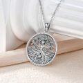 wholesale 925 Sterling Silver Round Tree of Life Pendant with Cubic Zirconia - Family s for Women-0-3