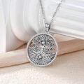 wholesale 925 Sterling Silver Round Tree of Life Pendant with Cubic Zirconia - Family s for Women-0-3