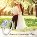 TOUPOP Sterling Silver Moissanite Heart Halo Engagement Ring-0-1