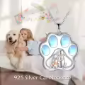 wholesale 925 Sterling Silver Paw Print Girl and Dog Pendant Necklace for Women Gifts-0-2