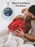 wholesale 925 Sterling Silver Abalone Shell Triple Moon Goddess Pendant Necklace for Women-0-5