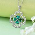 wholesale 925 Sterling Silver Celtic Knot Clover Heart Tree of Life Pendant Necklace Green Stone s for Women-0-3