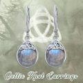 wholesale 925 Sterling Silver Moonstone Celtic Knot Teardrop Dangle Earrings-0-23
