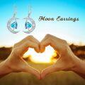 wholesale TOUPOP Moon And Star Earrings Topaz December Birthstone Earrings Sterling Silver Celtic Moon Drop Dangle Earrings Jewelry Anniversary Birthday Christmas Gifts For Women Wife Mom Her -0-3