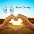 TOUPOP Sterling Silver Topaz Celtic Moon Drop Dangle Earrings-0-3