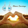 TOUPOP Sterling Silver Topaz Celtic Moon Drop Dangle Earrings-0-3
