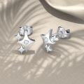 wholesale 925 Sterling Silver Star-Shaped CZ Stud Earrings for Women-0-3