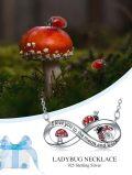 wholesale 925 Sterling Silver Infinity Love You to the Moon and Back Ladybug Mushroom Pendant Necklace for Women-0-2