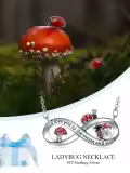 wholesale 925 Sterling Silver Infinity Love You to the Moon and Back Ladybug Mushroom Pendant Necklace Wholesale for Women-0-2