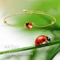wholesale 14K Gold Ladybug Charm Bracelet Minimalist Fashion s for Girls and Women-0-4