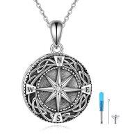 wholesale 925 Sterling Silver Compass Pendant Necklace With Tools-Viking Compass