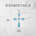 wholesale 925 Sterling Silver Turquoise Stone Cross Pendant Necklace for Women - Vintage Bohemian Victorian Style s-0-5