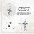 wholesale 925 Sterling Silver Abalone Shell Inlay Cross Pendant Necklace for Women Girls  43cm Chain Length-0-2