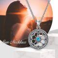 wholesale 925 Sterling Silver Turquoise Bohemian Moon & Sun Pendant Necklace for Women Gifts-0-2