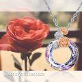 wholesale 925 Sterling Silver Round Crystal Pendant with 3D Rose and Daisy Necklaces-0-3