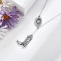 wholesale 925 Sterling Silver Cowboy Boot & Concho Pendant Necklace for Women-0-3