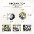 wholesale 925 Sterling Silver Round Pendant with Abalone Shell and Saint Medal - Mens Religious s-0-2