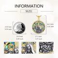 wholesale 925 Sterling Silver Round Pendant with Abalone Shell and Saint Medal - Mens Religious s-0-2