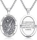 wholesale 925 Sterling Silver Saint Christopher Patron of Travelers Pendant Necklace for Men & Women-0-0
